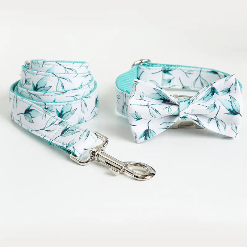 Small Leaf Dog Collar and Leash Set
