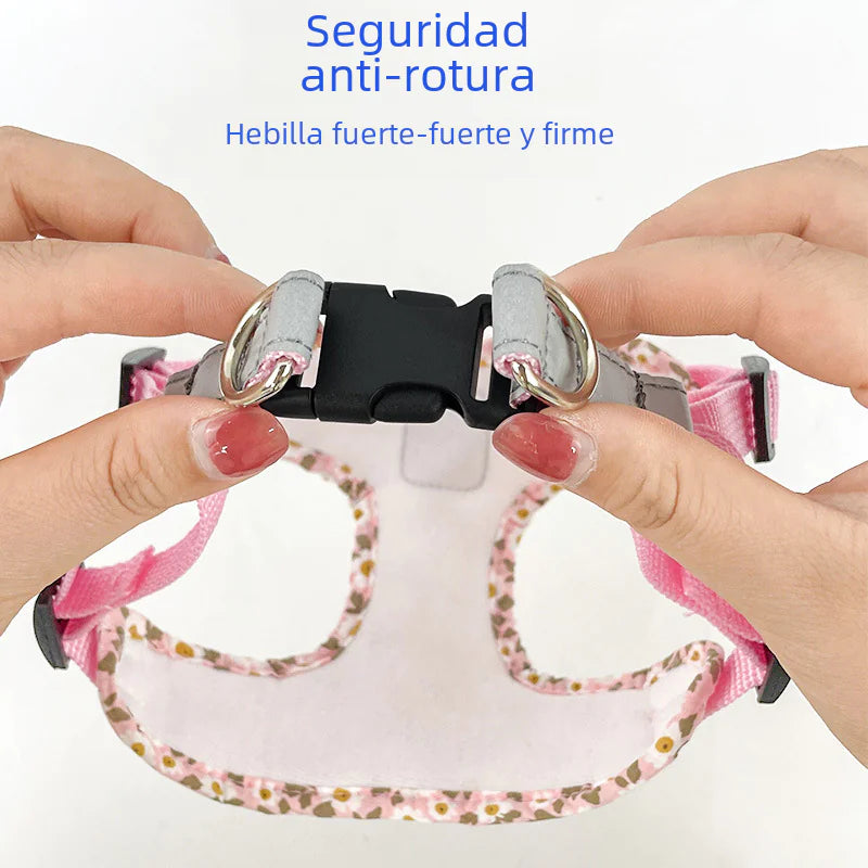 Floral Comfort Dog Harness & Leash Set