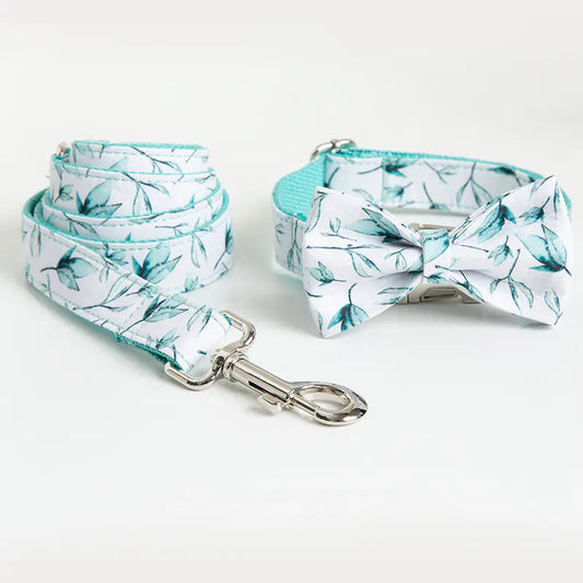 Small Leaf Dog Collar and Leash Set
